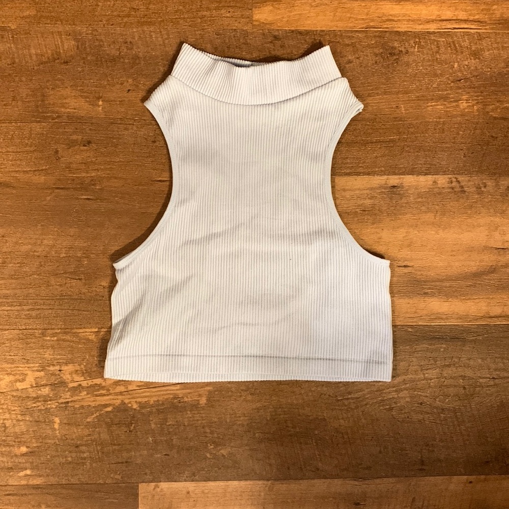 light blue top!